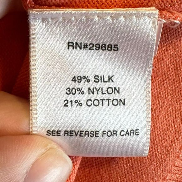 Pendleton Coral Pink Silk Blend Scalloped Edge Cardigan Sweater Womens Plus 3X - Picture 3 of 5